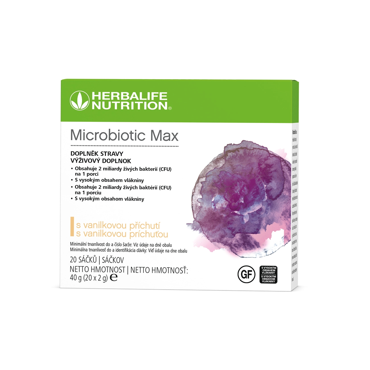 Microbiotic Max výživový doplnok s vanilkovou príchuťou